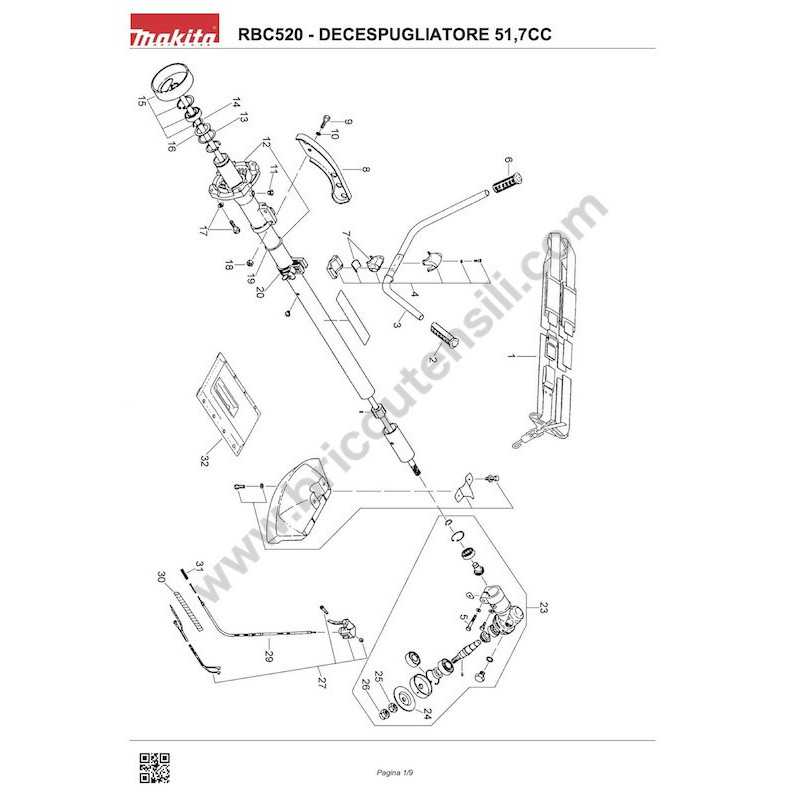 Makita Bruschcutter RBC520 Parts Diagram