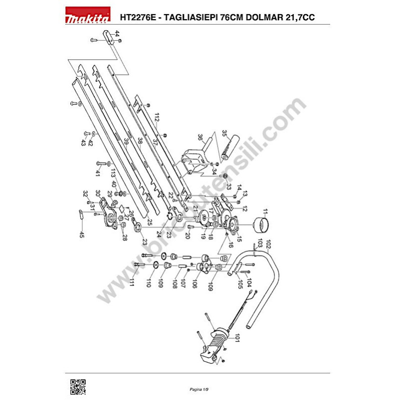 Dolmar Hedge Trimmer HT2276E Parts
