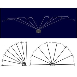 Umbrella shaped shower curtain frame