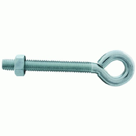 Zincplated screw eyes with hex nut