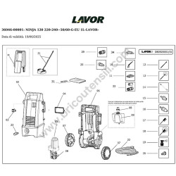 Lavor Pressure Cleaner NINJA 120 Parts Drawing