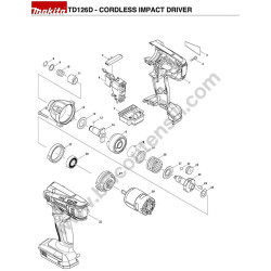 Makita Impact Driver TD126D Parts Drawing