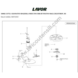 Lavor Lavasciuga Pavimenti L5 50B CBT Esploso Ricambi - 14