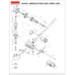 Makita Spare Parts Drawing for Angle Grinder GA4540