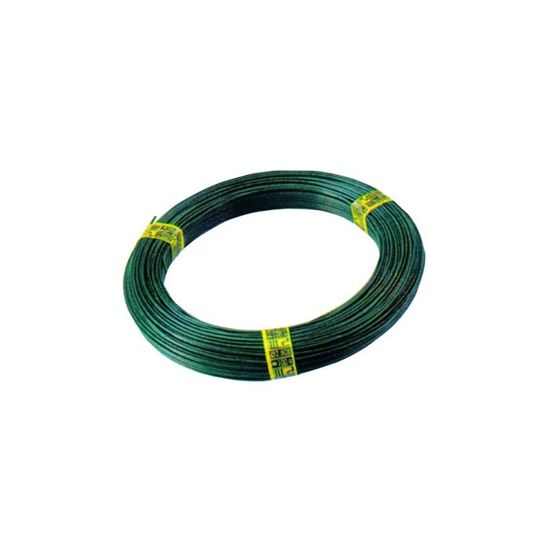 Green plastic-coated wire for nets