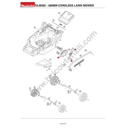 Makita Rasaerba a Batteria DLM382 Esploso Ricambi - 2