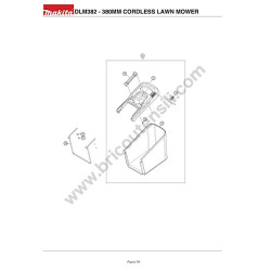 Makita DLM382 Lawn Mower Parts Drawing - 3