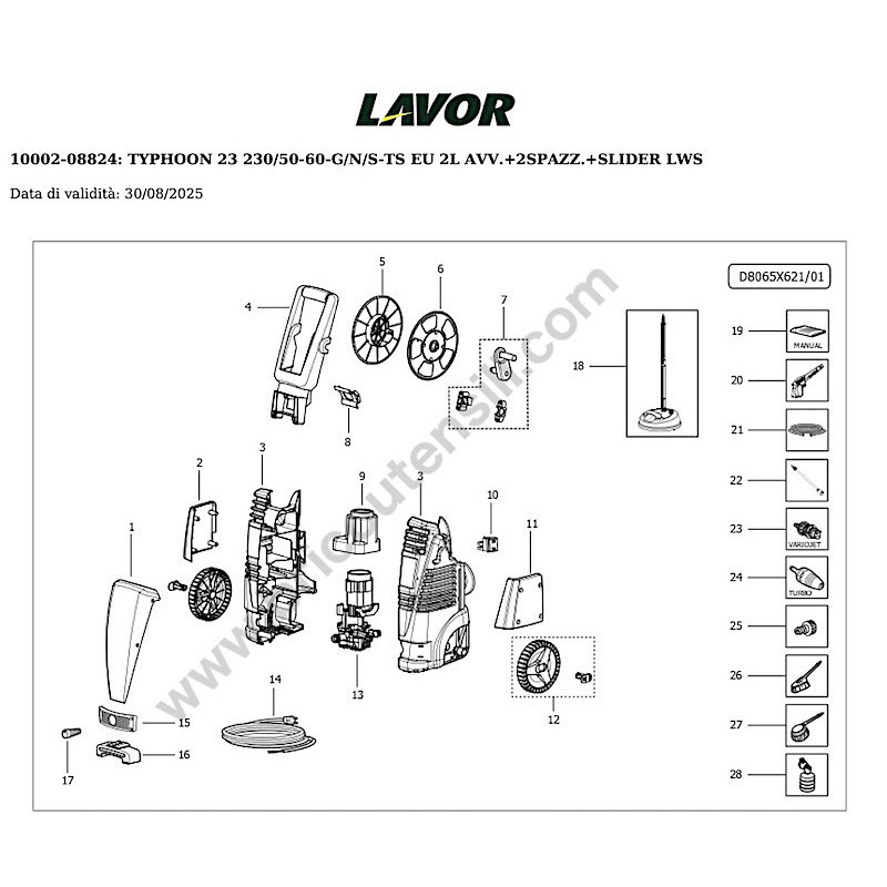 Lavor Pressure Cleaner TYPHOON 23 Parts Drawing
