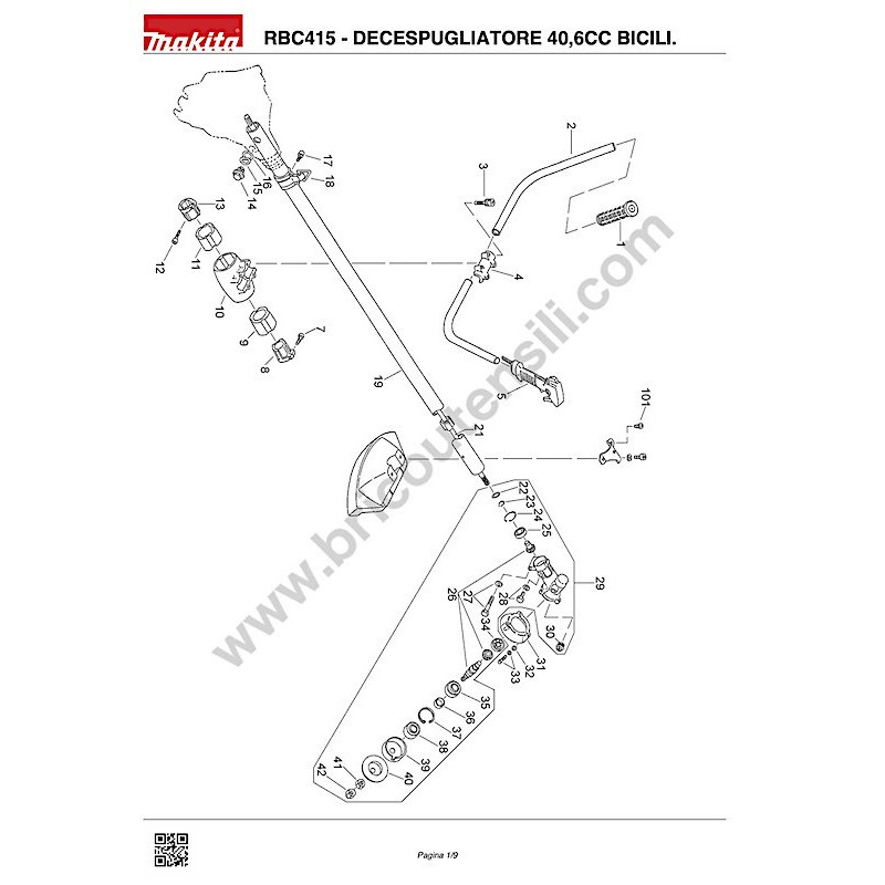 Makita Brusch Cutter RBC415 Parts Drawing