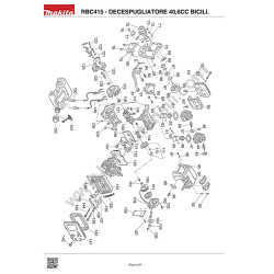 Makita Brusch Cutter RBC415 Parts Drawing - 1