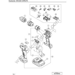 HIKOKI Cordless Drill DS18DDQ Parts Drawing