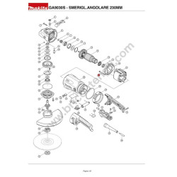 Makita Angle Grinder GA9030S Parts Drawing