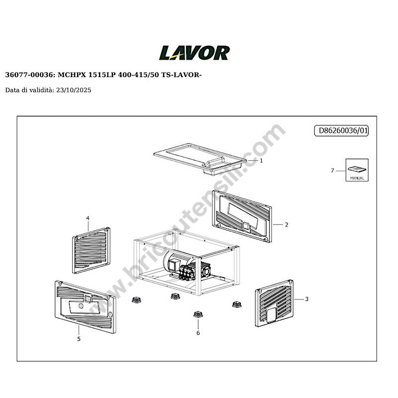 Lavor Pressure Cleaner MCHPX 1515LP Parts Drawing