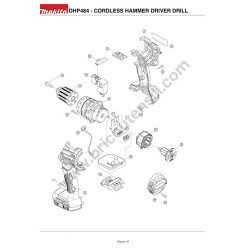 Makita Avvitatore DHP484 Esploso Ricambi