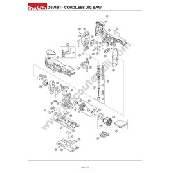 Makita Jigsaw DJV181 Parts Drawing