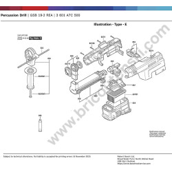 Bosch Trapano GSB 19-2 REA Esploso Ricambi - 1