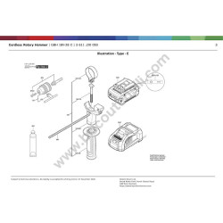 Bosch GBH 18V-28 C Esploso Ricambi - 1