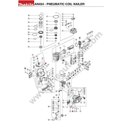 Makita Chiodatrice AN454 Esploso Ricambi