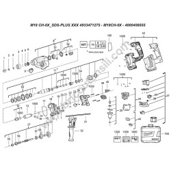 Milwaukee M18 CH-0X Demolition Hammer Parts Drawing