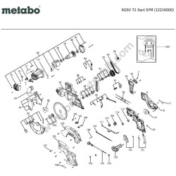 Metabo Mitre Saw KGSV 72 Xact SYM Parts Drawing - 2