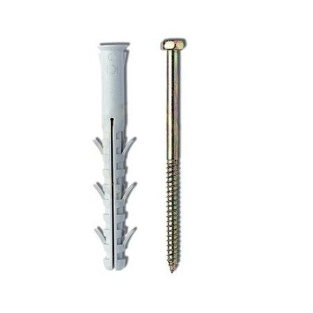 Extended nylon plug with 3 wings and screw hexagonal head