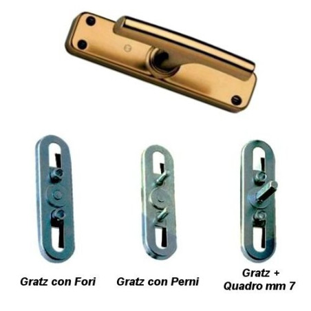 Cremonese per Finesta in Alluminio Anodizzato Bronzo