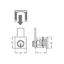 Locks-Nickel Plate Cylinder-Shaped Lock art.2C256 CAS