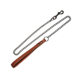 Guinzaglio in Cuoio con Catena per Cane