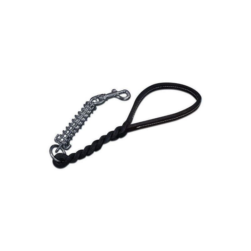 Leather Leash for Dog with Plait with Spring