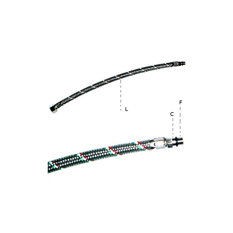 Stainless steel flexible pipe for mixer taps 10x1 Short