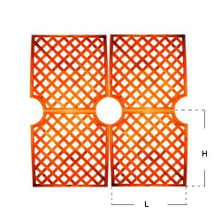 Pannello Grigliato in Legno modello Sagomato cm 90x90