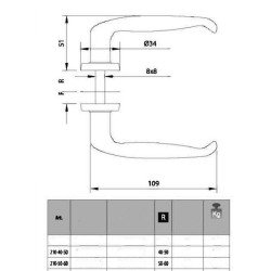 Maniglia in Alluminio 210 40/50