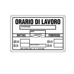 Cartello Orario di Lavoro