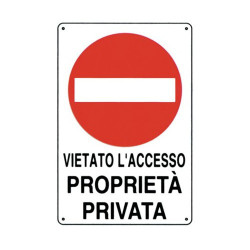 Information Sign Notice Prohibition of Access