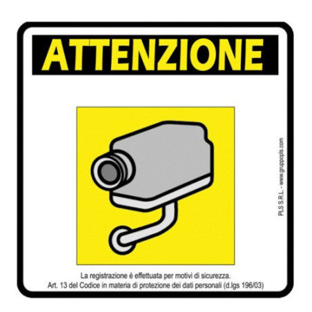 Cartello area sottoposta Videosorveglianza