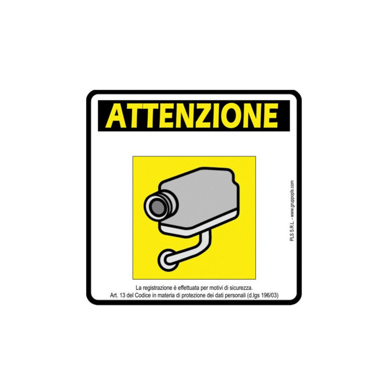 Cartello area sottoposta Videosorveglianza 30x20 Alluminio