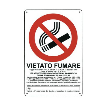 Cartello Vietato Fumare