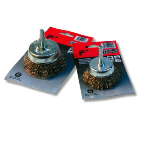 Spazzola a Tazza con Gambo e fili Acciaio mm 50 Hit 112246