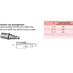 Innesto Rapido con Portagomma 6x14