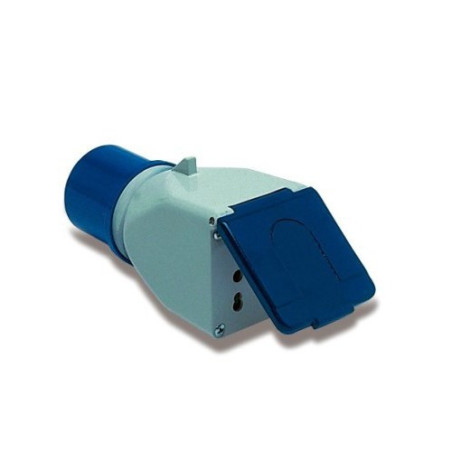 Adapter System Plug 16 A + 2 Bipasso Sockets Mistral 73101